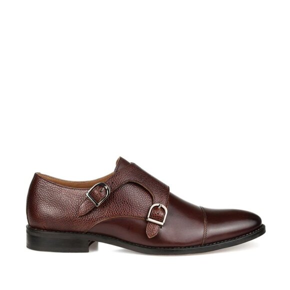 Bashwood Handmade Brown Leather Double Monkstrap Shoes For Men